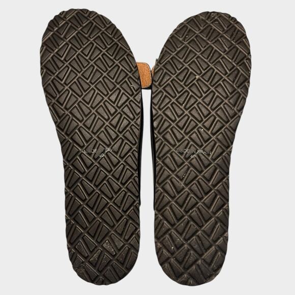 MANEBI Women’s Espadrille Black Leather Slides 2 Strap Buckle Sandals size 10 - Picture 5 of 5